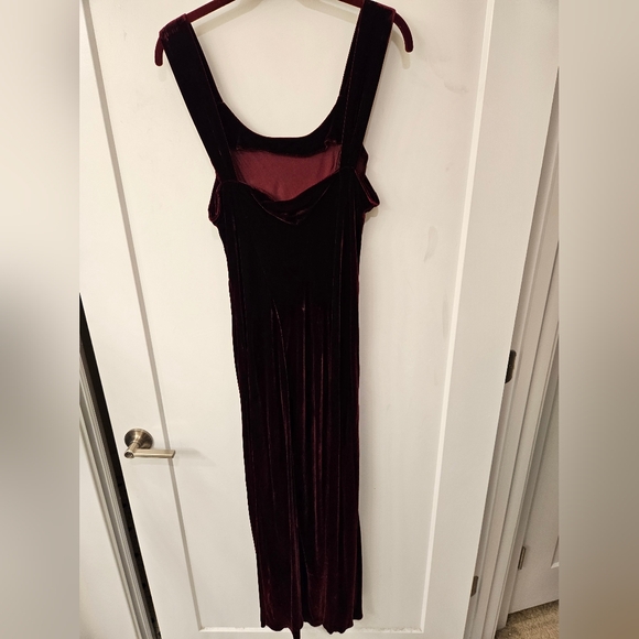 Vintage - Silk Velvet Inner Self Deep Burgundy Evening Dress - Size L- NWOT - Picture 3 of 7